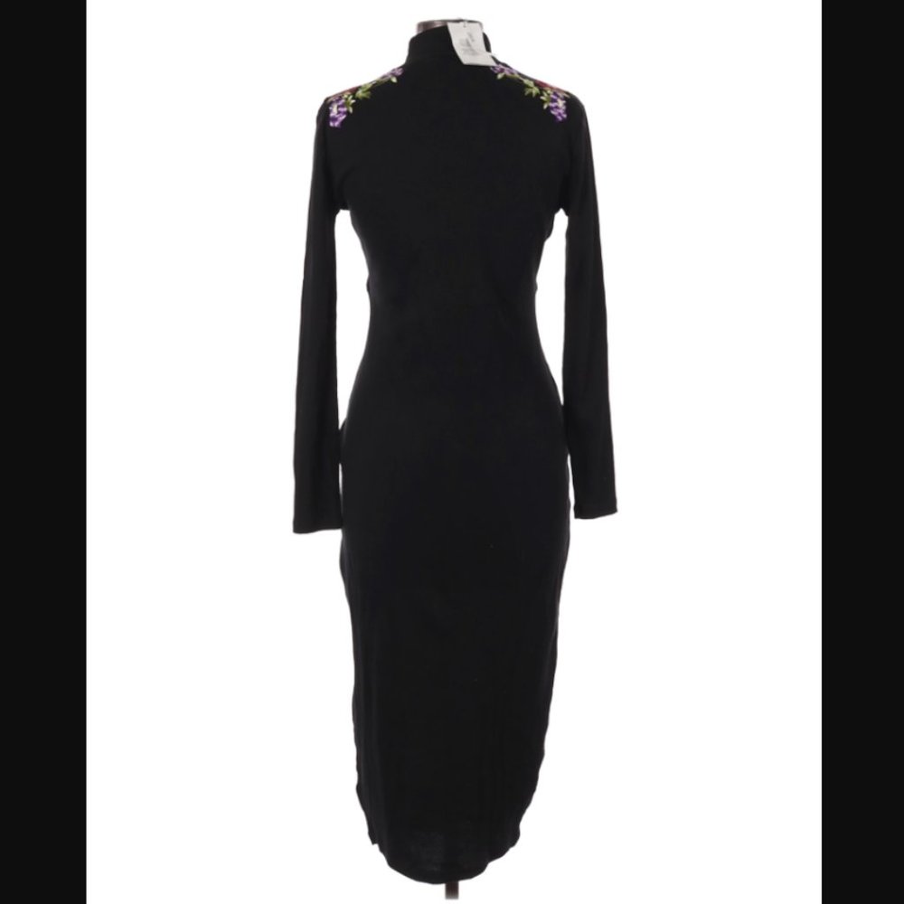 ASOS Design Curve Embroidered Rib Midi Bodycon - Picture 6 of 11